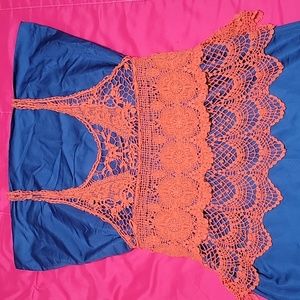 Bathing suit cover orange top